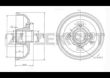 Тормозный барабан ZEKKERT BS-5208