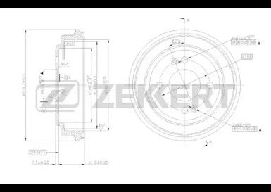 Тормозный барабан ZEKKERT BS-5228