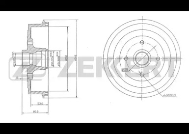 Тормозный барабан ZEKKERT BS-5412