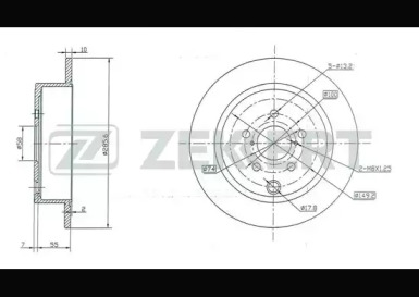 Тормозной диск ZEKKERT BS-5439