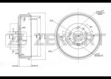 Тормозный барабан ZEKKERT BS-5450