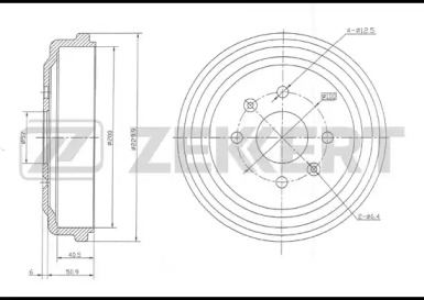 Тормозный барабан ZEKKERT BS-5454