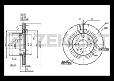 Тормозной диск ZEKKERT BS-5455