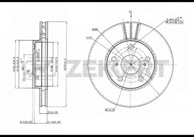 Тормозной диск ZEKKERT BS-5457