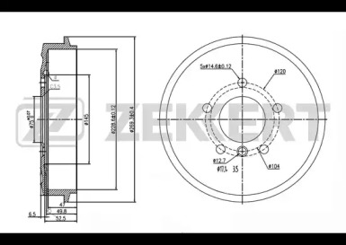Тормозный барабан ZEKKERT BS-5549