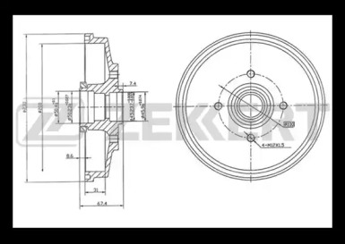 Тормозный барабан ZEKKERT BS-5570