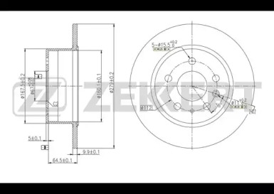 Тормозной диск ZEKKERT BS-5613