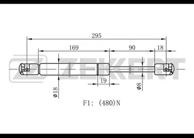 Газовая пружина ZEKKERT GF-1002