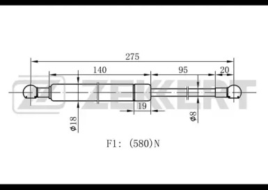 Газовая пружина ZEKKERT GF-1011