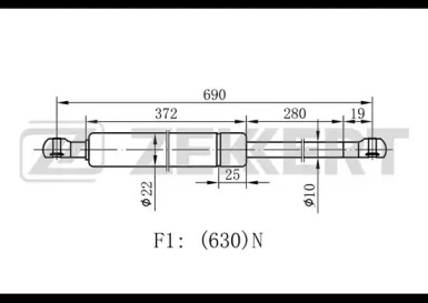 Газовая пружина ZEKKERT GF-1039