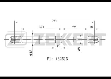 Газовая пружина ZEKKERT GF-1098