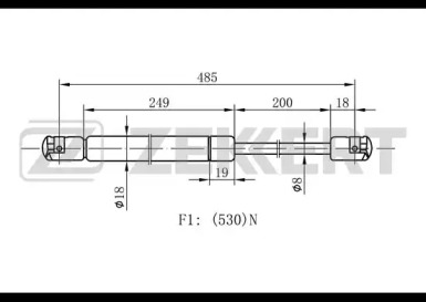 Газовая пружина ZEKKERT GF-1101