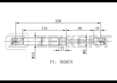 Газовая пружина ZEKKERT GF-1112