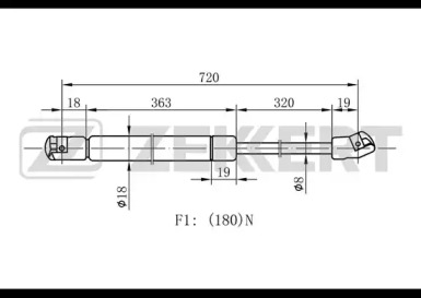 Газовая пружина ZEKKERT GF-1113