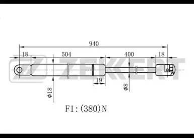 Газовая пружина ZEKKERT GF-1123