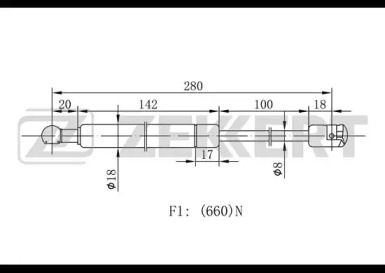 Газовая пружина ZEKKERT GF-1125