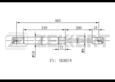 Газовая пружина ZEKKERT GF-1142