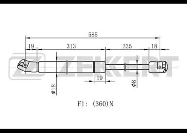 Газовая пружина ZEKKERT GF-1177