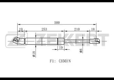 Газовая пружина ZEKKERT GF-1180