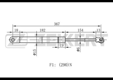 Газовая пружина ZEKKERT GF-1242