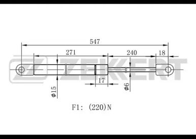 Газовая пружина ZEKKERT GF-1263