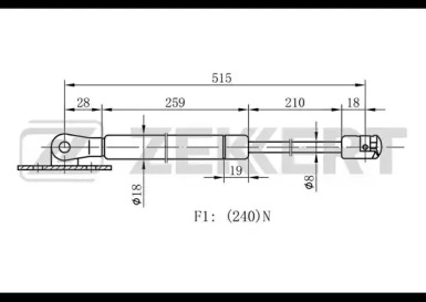 Газовая пружина ZEKKERT GF-1339