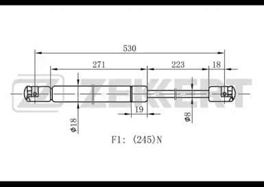 Газовая пружина ZEKKERT GF-1342