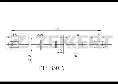 Газовая пружина ZEKKERT GF-1407