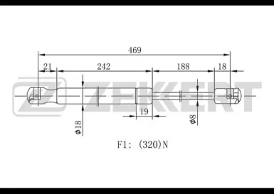 Газовая пружина ZEKKERT GF-1436