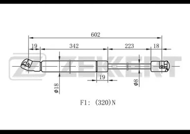 Газовая пружина ZEKKERT GF-1463