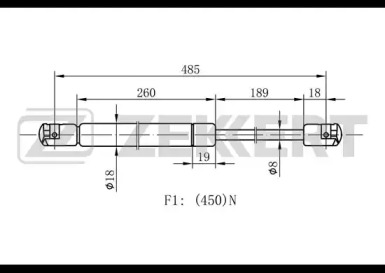 Газовая пружина ZEKKERT GF-1467