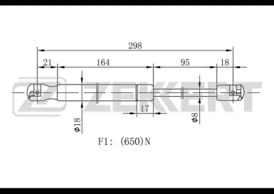 Газовая пружина ZEKKERT GF-1501