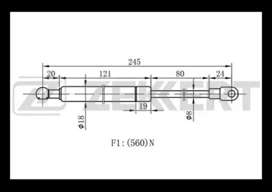 Газовая пружина ZEKKERT GF-1502