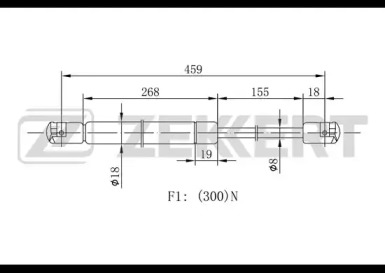 Газовая пружина ZEKKERT GF-1551