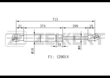 Газовая пружина ZEKKERT GF-1646