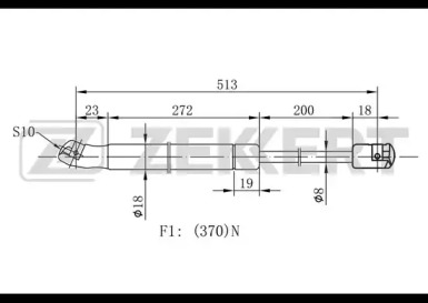 Газовая пружина ZEKKERT GF-1681