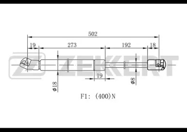 Газовая пружина ZEKKERT GF-1731