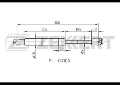 Газовая пружина ZEKKERT GF-1792