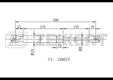 Газовая пружина ZEKKERT GF-1798