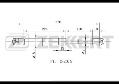 Газовая пружина ZEKKERT GF-1830