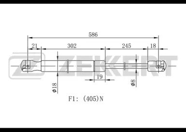 Газовая пружина ZEKKERT GF-1831