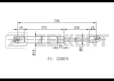 Газовая пружина ZEKKERT GF-1832