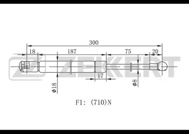 Газовая пружина ZEKKERT GF-1833