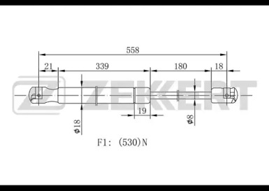 Газовая пружина ZEKKERT GF-1904