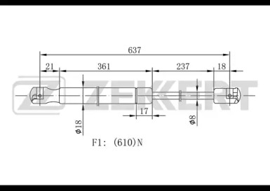 Газовая пружина ZEKKERT GF-1906