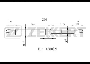 Газовая пружина ZEKKERT GF-1929