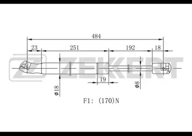 Газовая пружина ZEKKERT GF-1932