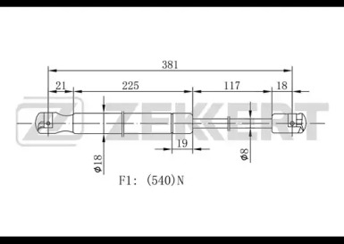 Газовая пружина ZEKKERT GF-1942