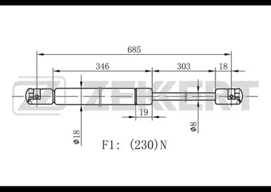 Газовая пружина ZEKKERT GF-2028