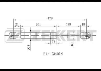 Газовая пружина ZEKKERT GF-2044